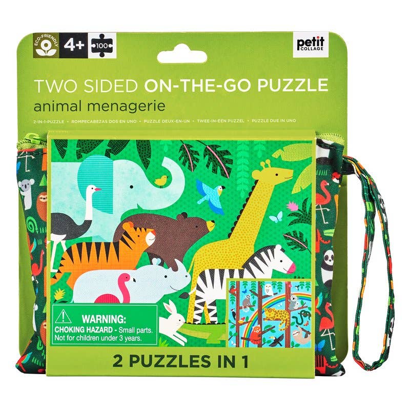 Animal Menagerie Two-sided On-the-Go Puzzle