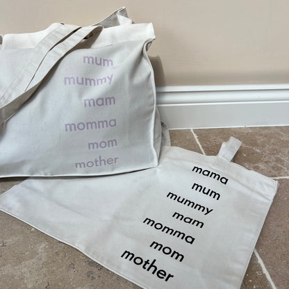 MUMS THE WORD LARGE TOTE BAG
