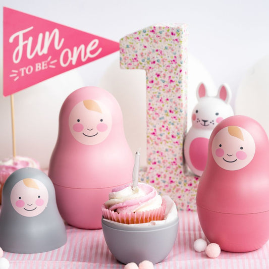 Pink Pastel Nexting Babies with Chiming Bo Bunny