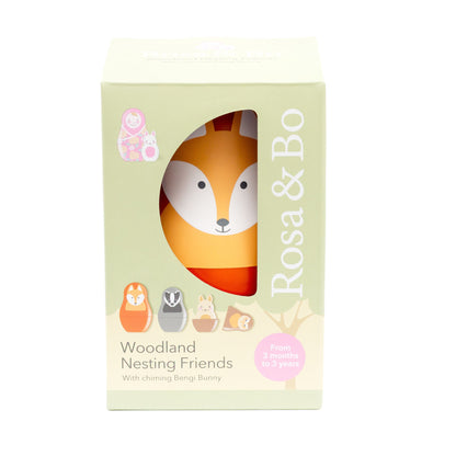 Woodland Friend Nesting Babies with Chiming Benji Bunny